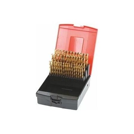 Holex Jobber drill set HSS No. 114360 in a case, TiN, Type: 6-10 115245 6-10